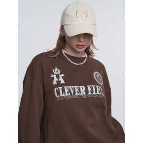 Season emblem wide sweatshirt_Brown