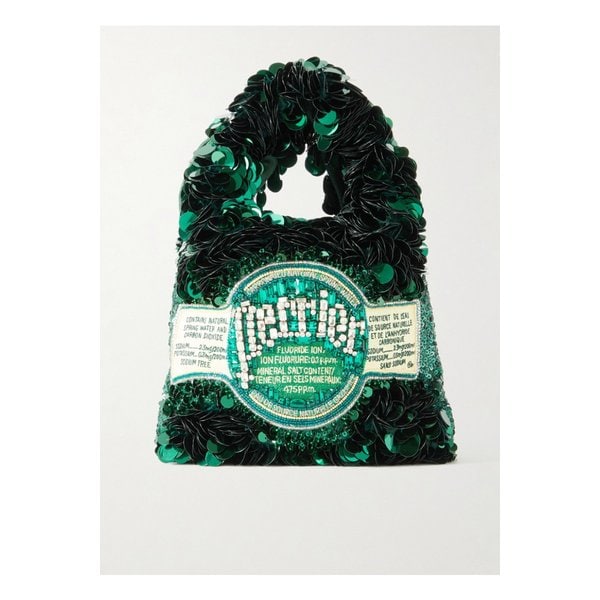 페리에 장식 자수  새틴 토트백 1647597326000873