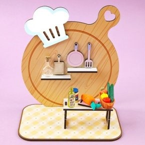 인쇄 우드 DIY 미니어처 도마 셰프 키친 배경판 만들기