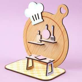 인쇄 우드 DIY 미니어처 도마 셰프 키친 배경판 만들기