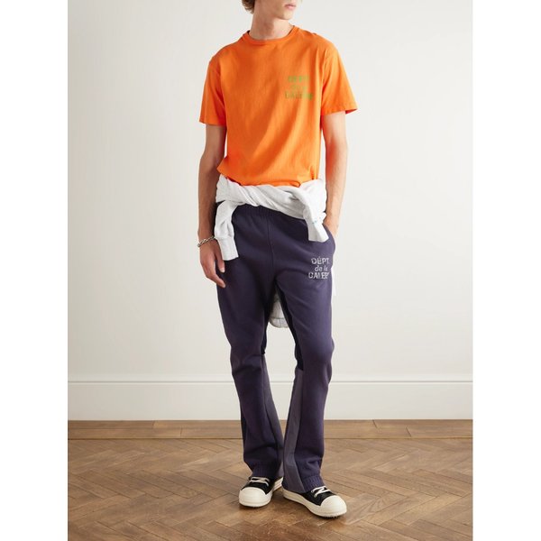 플레어 패널 로고 프린트 코튼 저지 스웨트팬츠 46376663162903322