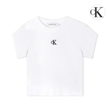 Calvin Klein 캘빈클라인 CK 립 크롭 슬림핏 여성 반팔 티셔츠 J218337-YAF