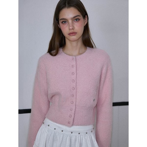 Fur Round Cardigan [Pink]