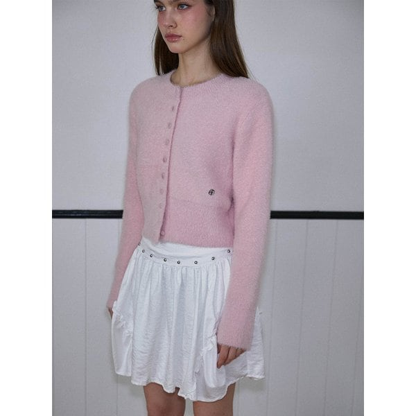 Fur Round Cardigan [Pink]