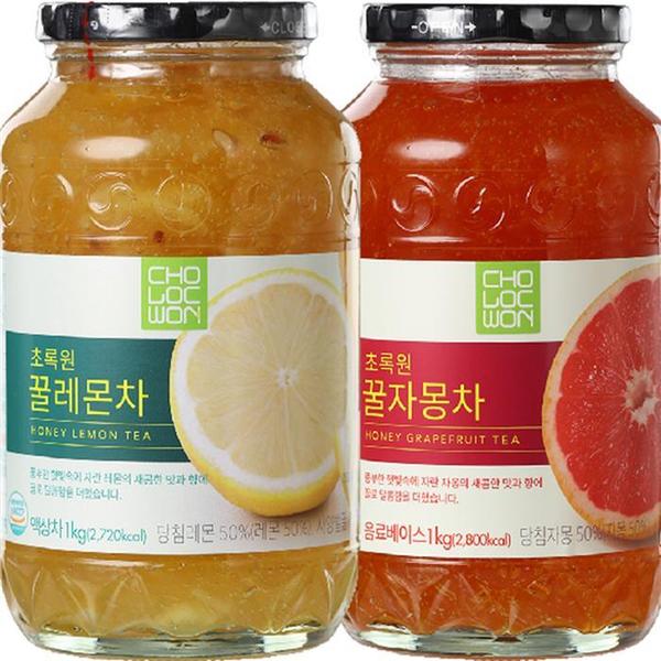 초록원 꿀레몬차 1Kg+꿀자몽차 1Kg (S12061288)