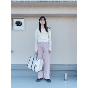 WASHED STRAIGHT COLOR JEANS_LIGHT PINK