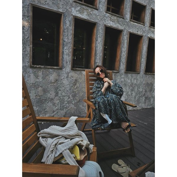라도노추추 Linen Paisley Dress