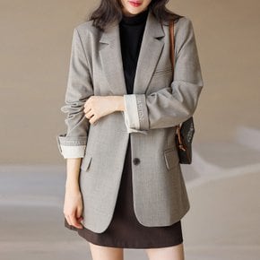 라미 레터링 자수 버튼 테일러드 자켓