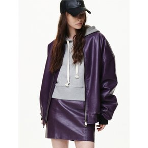 FAUX LEATHER MINI SKIRTS_PURPLE