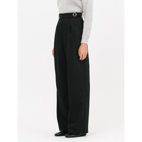 double buckle pants_black