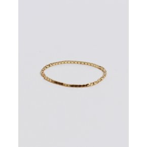 14K gold square chain ring