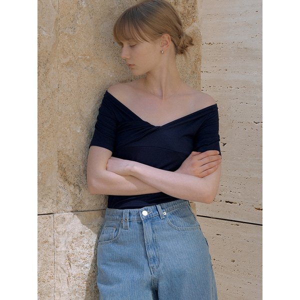 deep V-neck raglan T-shirt (navy) orc 6016