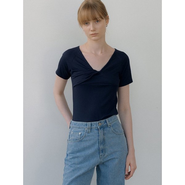 deep V-neck raglan T-shirt (navy) orc 6016