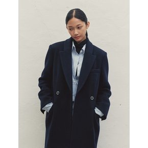 CLASSIC WOOL BLEND DOUBLE LONG COAT NAVY MBDFCT002NV