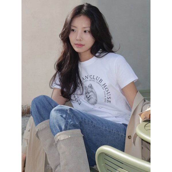 [단독]SITP5265 포메라니안 반팔 티셔츠_White