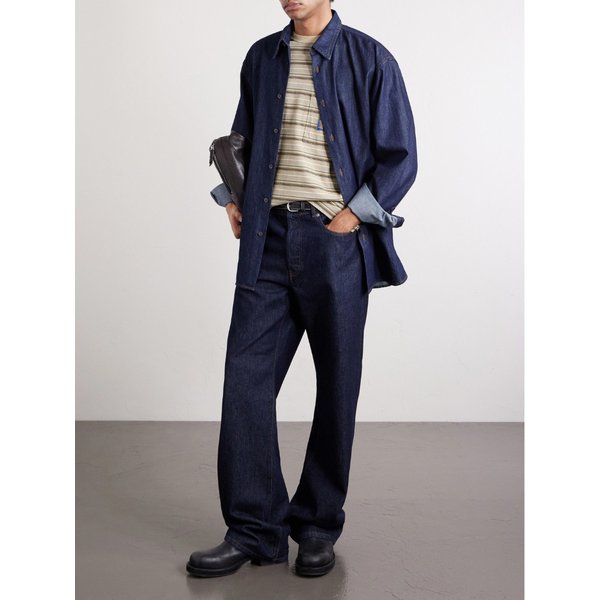 로고 아플리케 스트라이프 코튼 저지 티셔츠 46376663162925182