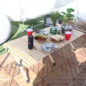 올리오 캠핑 차박 감성 소나무 롤 접이식 테이블 대 1개