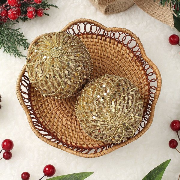 로열골드 글리터 장식볼 2p세트(10cm) (블링도트)