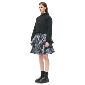 Double-Layered Flare Padded Skirt_V21B4PC365_BK