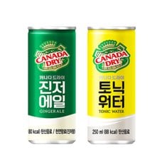 캐나다드라이 250ml 2종(진저에일 30캔 + 토닉워터 30캔) / 총 60캔