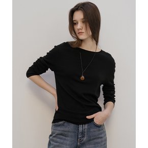 Modal basic slim t-shirt_Black