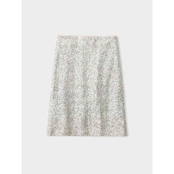 spangle midi skirt_beige