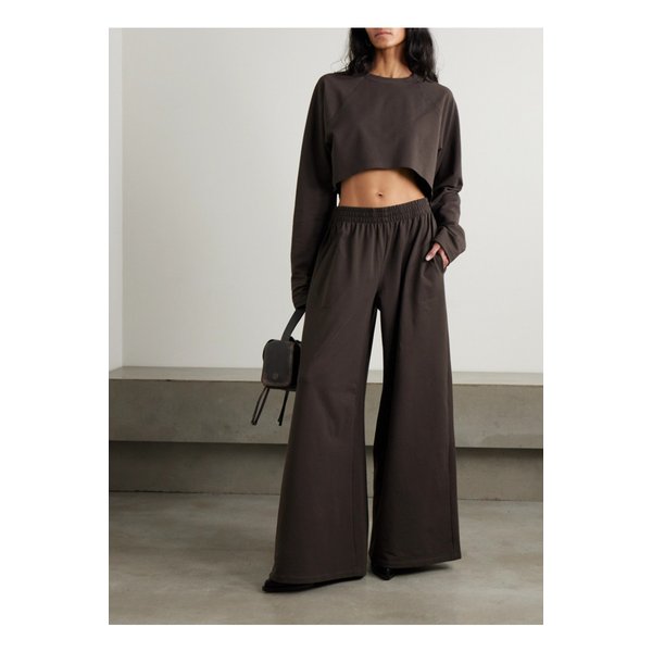 노마카말리 스트레치 코튼 저지 와이드 트랙 팬츠 브라운 1647597356015506