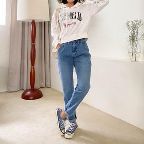 여자 봄 히든밴딩 핀턱 일자핏 청바지 데님팬츠