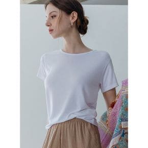 딥 유넥 스판 반팔 티셔츠_P423134831