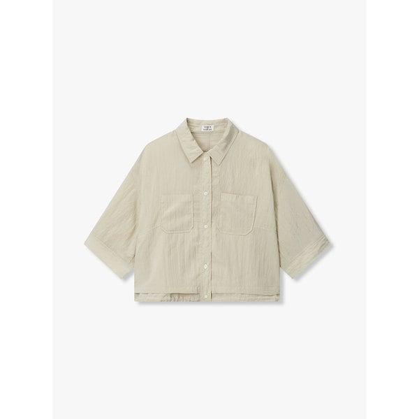 아웃 포켓 스트링 헴 셔켓_라이트 베이지 7116260404