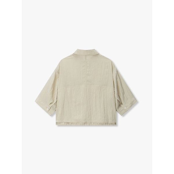 아웃 포켓 스트링 헴 셔켓_라이트 베이지 7116260404