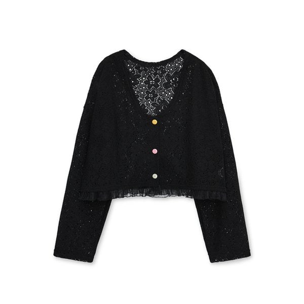 [여름가디건] Moa Crop Cardigan (Black)