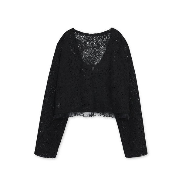 [여름가디건] Moa Crop Cardigan (Black)