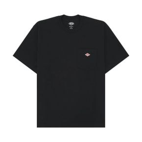 단톤 플레인 숏슬리브 포켓 티셔츠 블랙