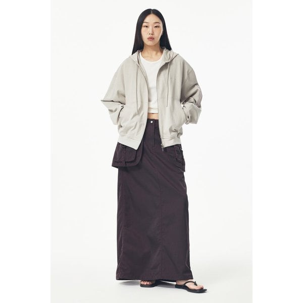 우븐 배색 MA-1 후드 집업 91U5113564007