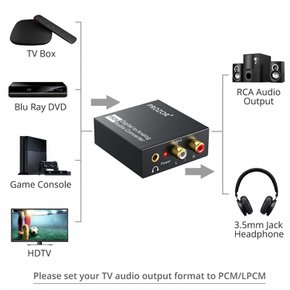 PROZOR 192KHz 광 디지털 아날로그 변환 컨버터 DAC 3.5mm 미니 잭 첨부 PS4 XBox HD DVD등 대응