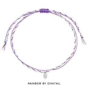 [Rainbow 발찌] 92.5 Silver Initial Purple Line Anklet