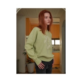 Lossy Jacquard Round Knit Olive