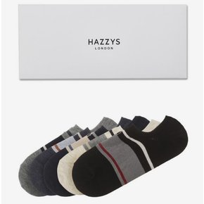 [HAZZYS] 네이비 라인배색 면혼방 덧신양말5종세트 HJSS0F200WT