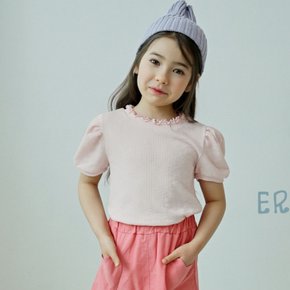 여아 아동 주니어 티셔츠 봄 여름 반팔 퍼프티