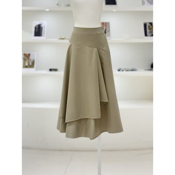 [여주점] 여성 언발란스 패널 미디 스커트 (L261MSD005)