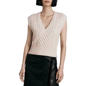 4462243 Rag  Bone Elizabeth Womens Wool Blend Cropped Sweater Vest