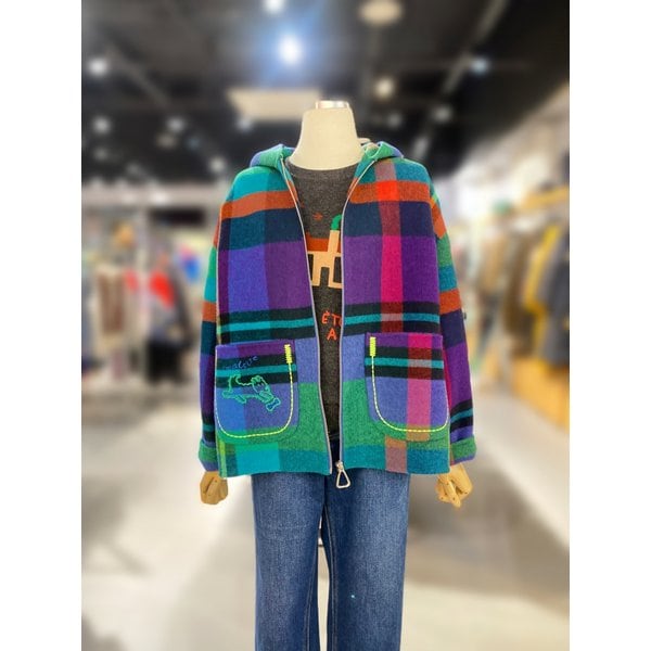 [여주점] 칸 체크 후드 숏 코트 (BACTA4561)