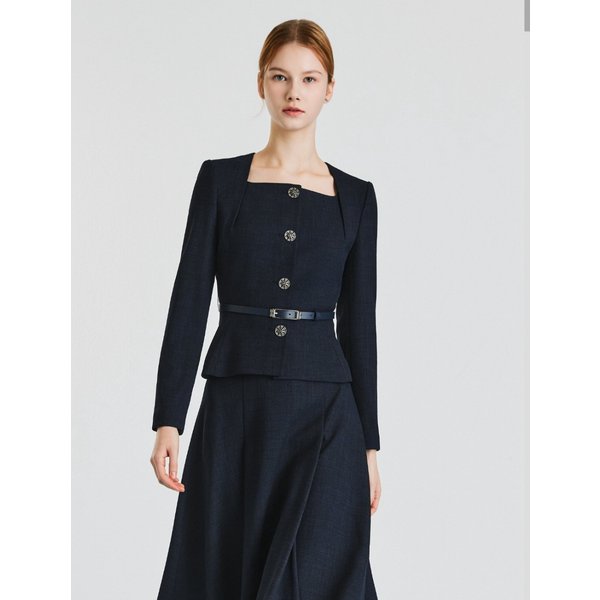 [파주점] 벨티드 쥬얼 버튼 스퀘어넥 자켓 JS3B0JK403