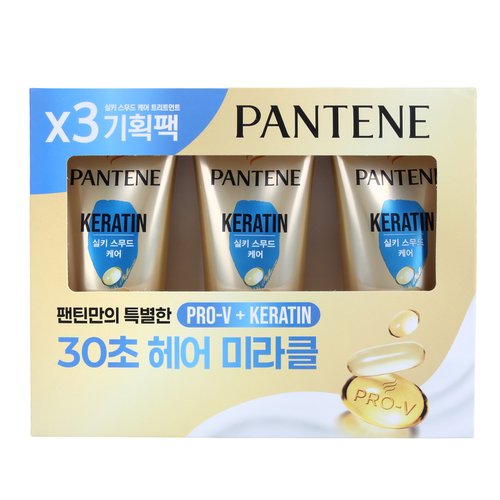 팬틴 실키 스무드 케어 씻어내는 트리트먼트 400ml*3