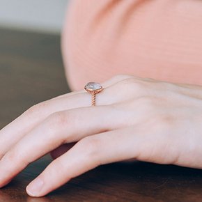 [14K] 문스톤 반지 AA 등급 여자친구 여자 생일 기념일 반지선물