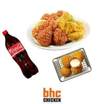 BHC 후라이드반/양념반+뿌링치즈볼+콜라1.25L