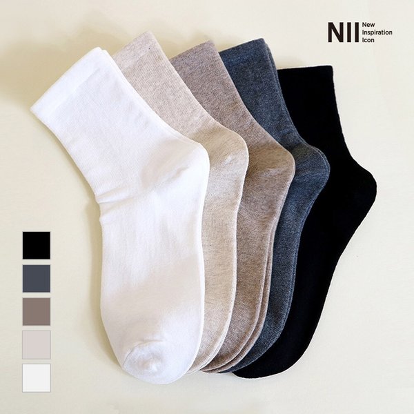 여성 무압박 중목양말 5PACK