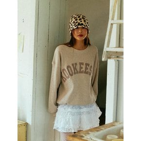 Appliquer waffle Sweatshirt (Beige)