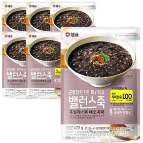 샘표 밸런스죽 흑임자 서리태 오곡죽 420g x 6개입